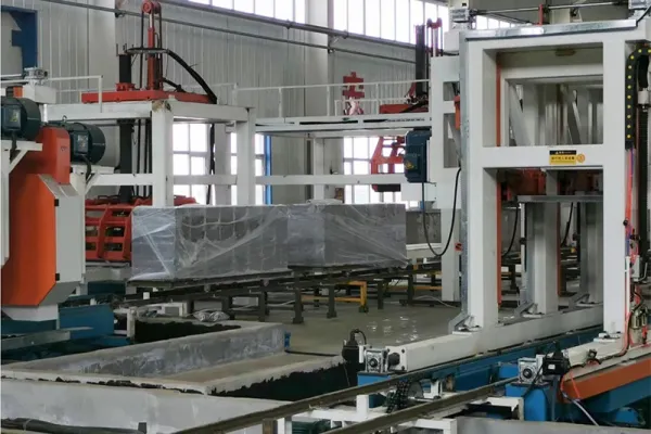 Línea de producción de bloques de hormigón espumado EPS en Bozhou Xinjiang, China