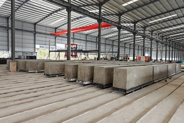 Línea de producción de bloques de hormigón espumado en Guangdong, China
