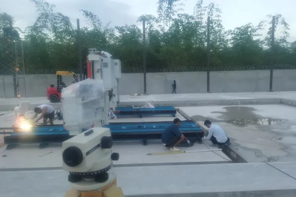 Línea de producción de bloques de HCCA en Vientiane, Laos