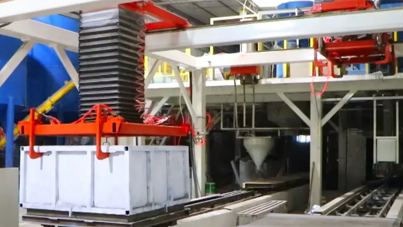 Línea de producción de bloques de hormigón espumado