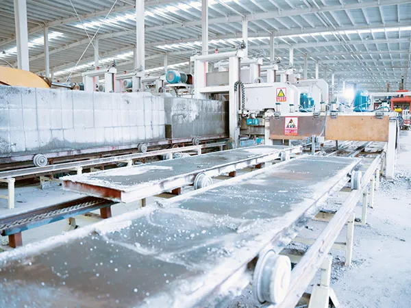 Línea de bloques de hormigón espumado EPS en las instalaciones del cliente