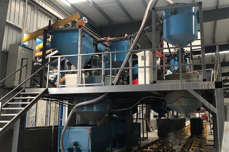 Sistema de alimentación y preparación de materias primas de hormigón liviano