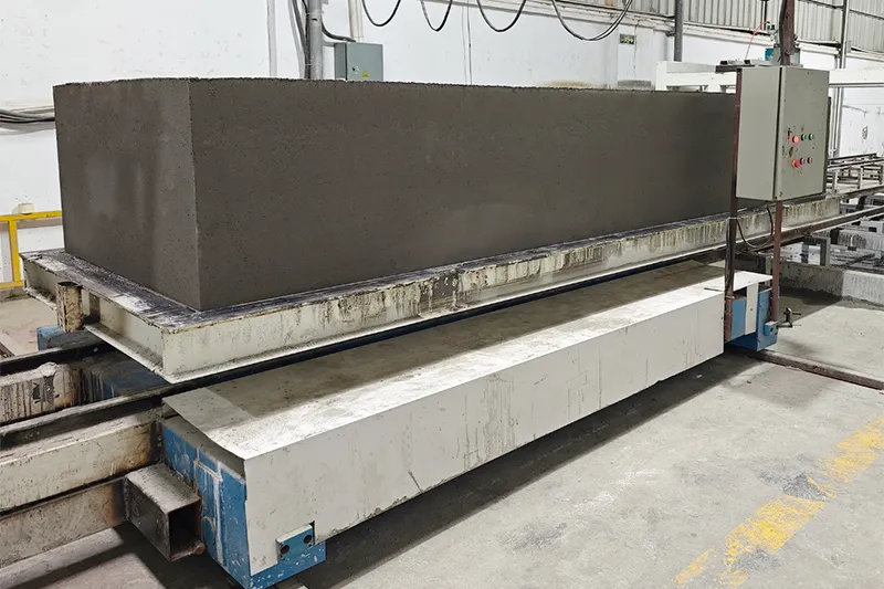 Carro de transferencia de bloque de hormigón (rieles)