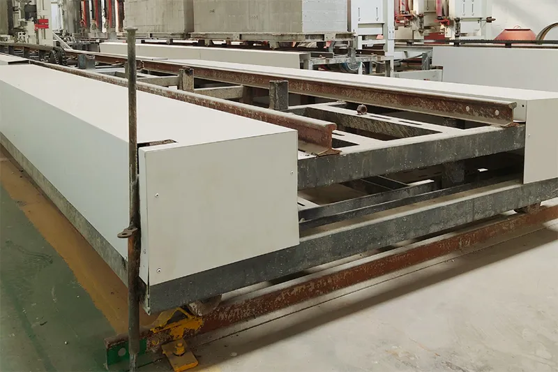 Carro de transferencia de bloque de hormigón (rieles)